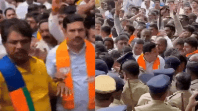 Watch: Tension grips Vidhana Soudha as Karnataka BJP leaders try to force entry during Valmiki scam protest