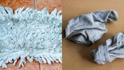 DIY: Turn an old sock into a handy mop cover for dust-free floors