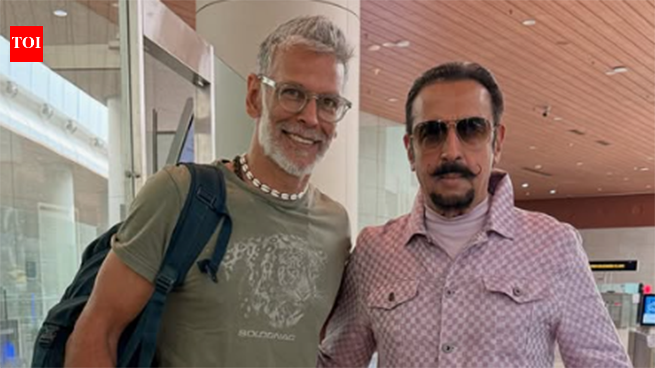'Sabka dost kaun?': Milind Soman shares fun airport reunion with ‘16 December’ co-star Gulshan Grover, wife Ankita Konwa