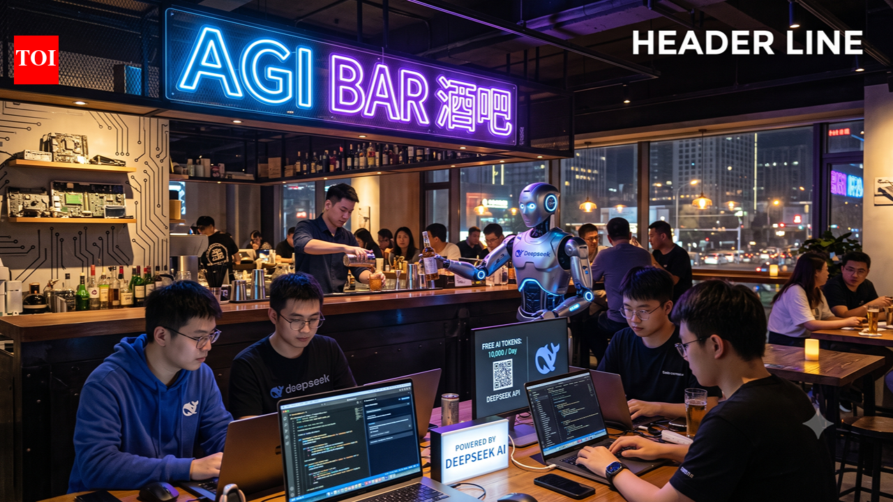 A Beijing bar owner opened an AI-themed pub where developers get free DeepSeek tokens; he says the business is losing money as he plans to add humanoid robots