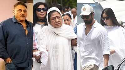 Aruna Irani looks devastated at husband Kuku Kohli's funeral, Vicky Kaushal, Katrina Kaif, Rohit Shetty and other celebs arrive to pay last respects: PICS inside
