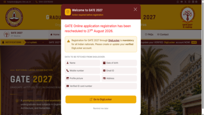 GATE 2027 registration begins tomorrow: Check eligibility, fee, key dates and how to apply
