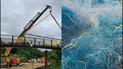 In 2024, England turned old fishing nets into a 16-metre footbridge; the 3.5-tonne structure needs smaller foundations and less maintenance than a conventional bridge
