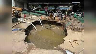 Sewage not yet removed fully, IFFCO Chowk cave-in repair waits in Gurgaon