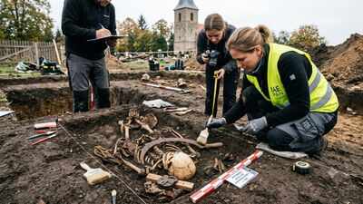 Archaeologists are investigating a 400-year-old Polish grave where a young woman was buried in a way meant to prevent her return