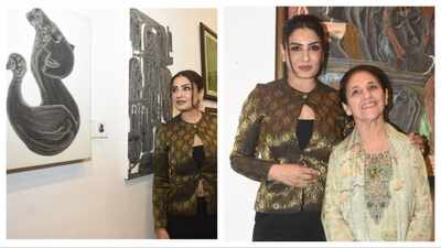 ‘Kiran ji’s works are exquisite’: Raveena Tandon celebrates artist’s 35-year journey