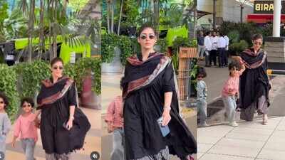Nayanthara spotted at Mumbai airport with twin sons Uyir and Ulag, ‘Toxic’ actress’ supermom moment wins hearts
