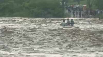 Three men rescued after being swept away by swollen Gerua river in Chatra
