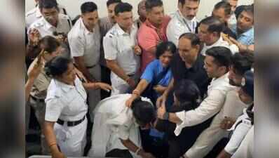 Scuffles, stairway showdown at Abhishek office as cops, KMC move to remove ‘illegal’ billboard