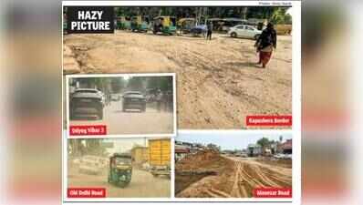 Dry spell brings dust clouds back to key roads in Gurgaon