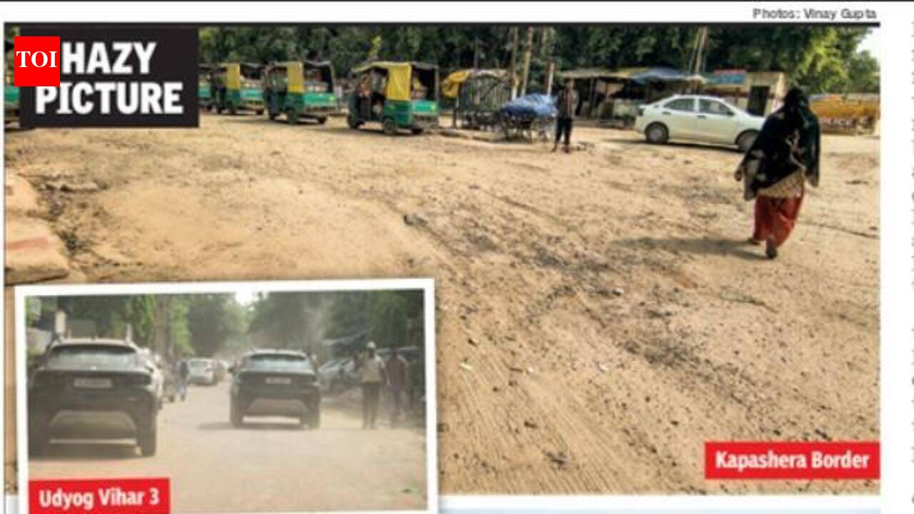 Dry spell brings dust clouds back to key roads in Gurgaon