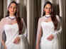 Kiara Advani looks stunning in a white chiffon saree and breathtaking 78-carat ruby necklace