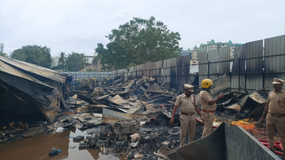 Massive fire broke out at construction quarters in Coimbatore; over 25 gas cylinders exploded