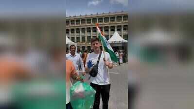 Serbian model swaps ramp for garbage bag to clean Bengaluru’s streets