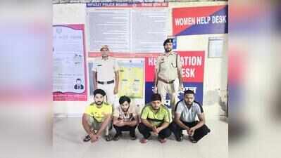 4 thrash man after accident, held