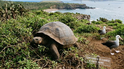 In the 1970s, just 14 giant tortoises remained on Española; now 3,000 are restoring vegetation and bringing albatrosses back to nesting grounds