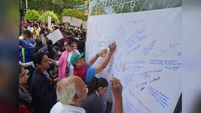 Massive crowd walks through Bengaluru’s Lalbagh to oppose tunnel road