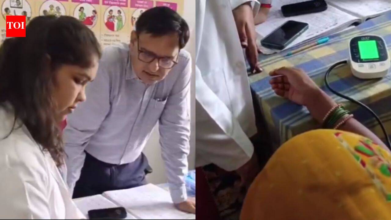 Community health officer in MP's Tikamgarh fumbles BP check during collector’s inspection
