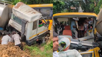 Rain holiday ignored? Over 2 dozen children injured as Amethi school bus hits truck