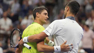 US Open: Mariano Navone wins battle as Novak Djokovic’s body says no