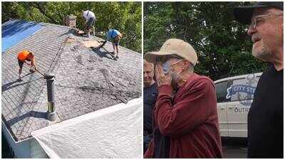The Rudan Brothers surprise elderly Canadian couple with free roof repair, then transform entire home after discovering wife is battling two forms of cancer and preparing for chemotherapy