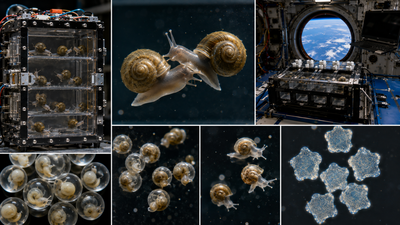 In 2003, Nasa researchers found freshwater snails mated and reproduced in space, with gravity-sensing statoconia 50% larger by volume than ground controls