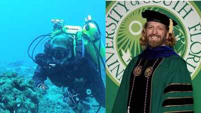 In 2023, a USF scientist locked himself 22 feet underwater for 100 days turning a tiny habitat into his home, classroom and lab