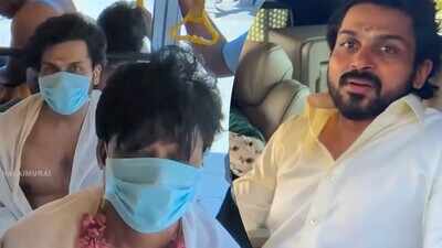 Karthi, SJ Suryah and Ashika Ranganath visit Tiruchendur temple, seek blessings of Lord Murugan ahead of ‘Sardar 2’ release