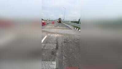 Heavy rain triggers carriageway cave-in on Ganga expressway ramp