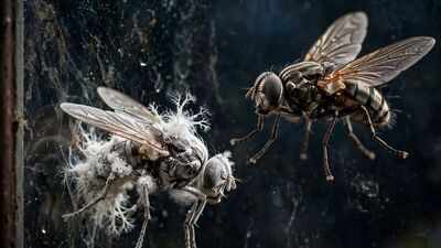 Scientists found a fungus that turns female flies into zombies, then uses their dead bodies to spread spores to healthy flies