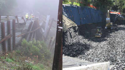 In 2008, heavy rains caused a 20-foot steel-wall road repair in California to fail; in 2009 crews rebuilt the slope using 330,000 waste tyres and saved $300,000