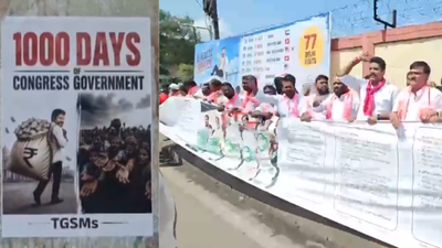 Revanth Reddy govt hits 1,000-day mark; BJP, BRS target Congress with poster blitz