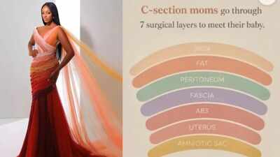 "Layers of Life", gown designed by Keesha Abdallah is inspired by 7 anatomical layers involved in a Caesarean section