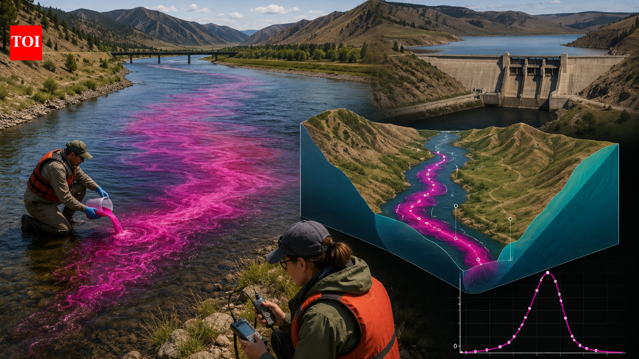 In 2010, US scientists tracked dye 41.2 miles in Montana’s Missouri River; a reservoir held it 8.2 hours