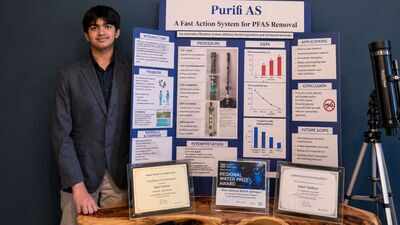Meet Aadit Krishna, the 15-year-old North Carolina student who built a floating device to remove 'forever chemicals' from water
