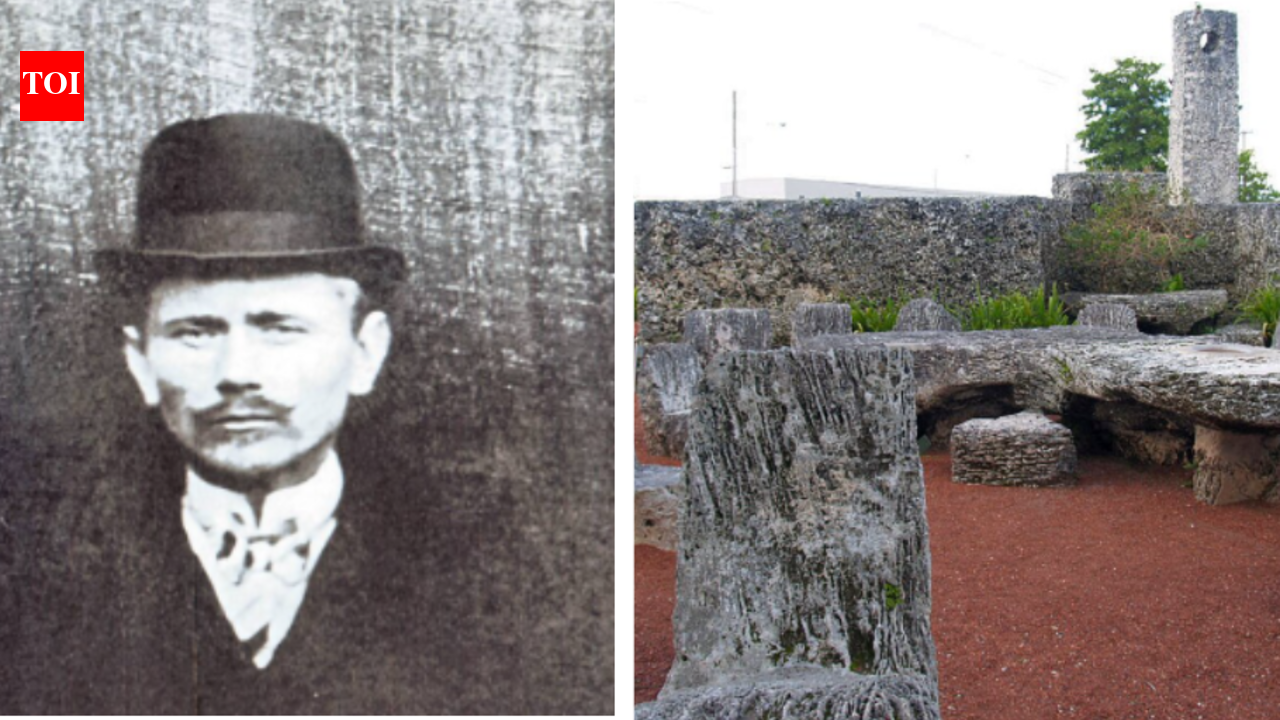 Ed Leedskalnin spent nearly 30 years cutting and moving 1,100 tons of Florida limestone mostly alone at night; he died in 1951 without fully revealing his methods