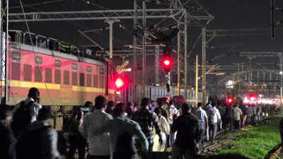 MEMU train stranded near Khurda Road in Odisha after pantograph entangles with damaged OHE