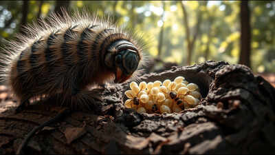 A parasitic wasp turns caterpillars into zombie bodyguards; they spend their final hours protecting the larvae eating them alive