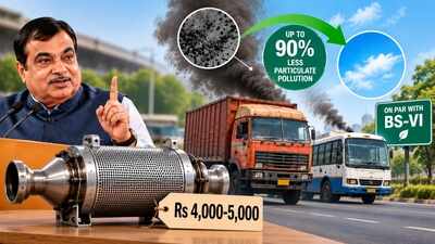 Gadkari says govt will allow Rs 5,000 IIT-Delhi innovation to be retrofitted for old diesel trucks and buses; device can cut particulate pollution up to 90% and bring emissions on par with BS-VI