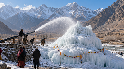 Communities marry glaciers in Gilgit-Baltistan to create artificial glaciers as climate change threatens water supplies