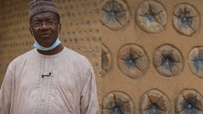 A Nigerian engineer built his first model house with 14,800 sand-filled plastic bottles; the experiment later grew into 15 houses, including a five-bedroom duplex