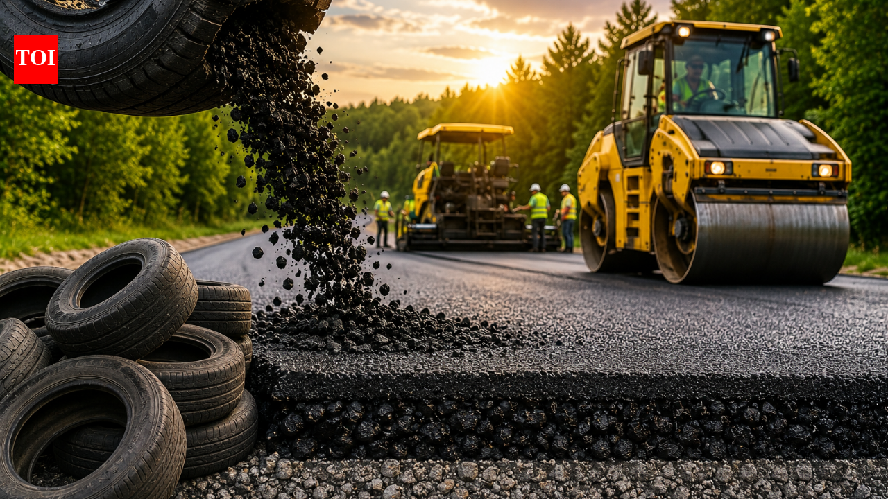 Michigan used 7,000+ recycled tires in Ellsworth Road paving; the project later won a national award