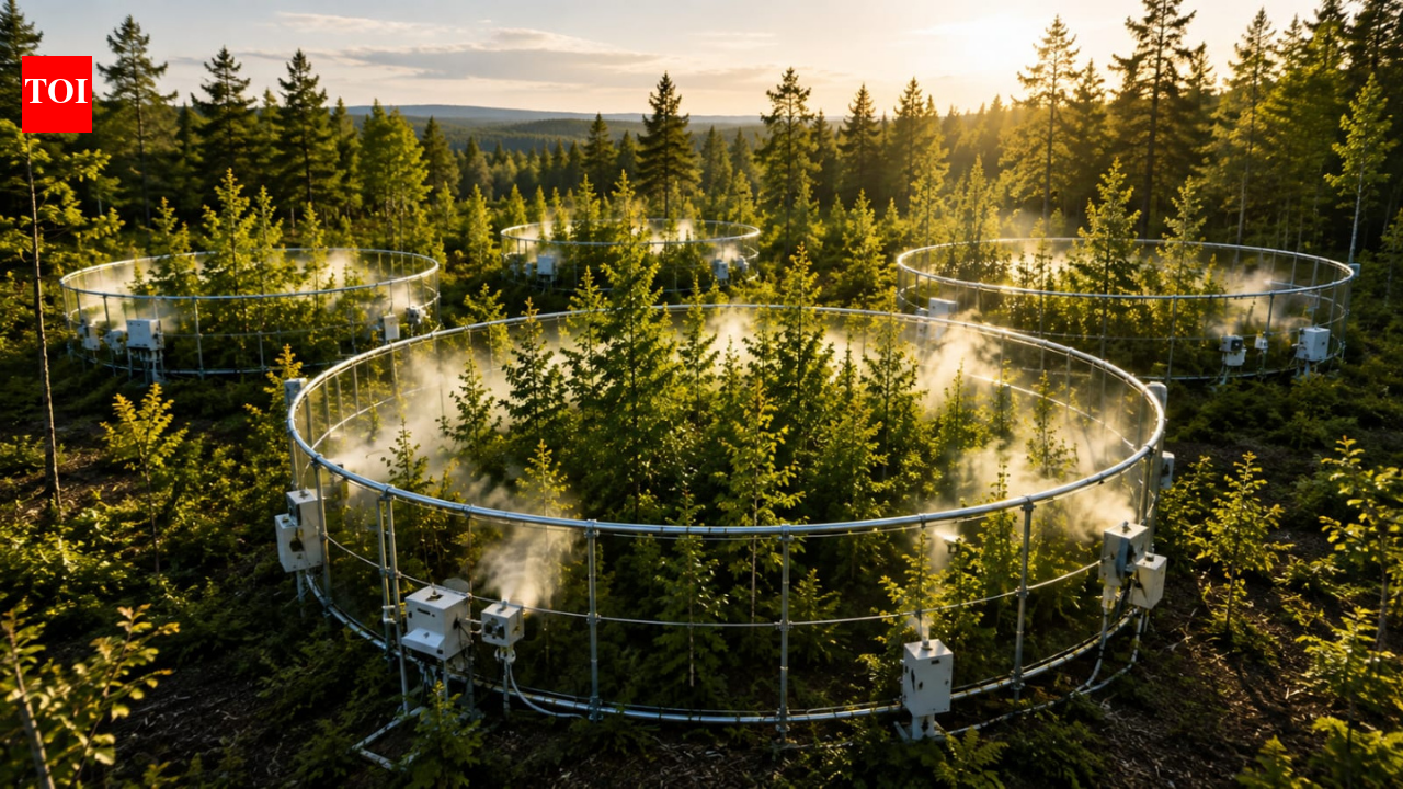 Scientists exposed a Wisconsin forest to extra CO₂ for 11 years; productivity rose 39%, but ozone cut gains