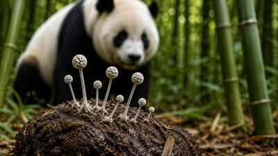 Scientists found a fungus never seen before growing in giant panda poop; DNA analysis confirmed it was a new species