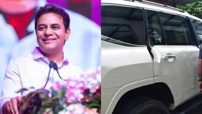 Lorry hits BRS president KT Rama Rao’s car in Telangana