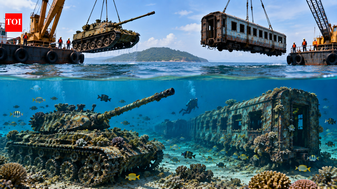 In 2010, Thailand sank 25 retired army tanks off Narathiwat to create artificial reefs; later research found 53 fish species thriving there