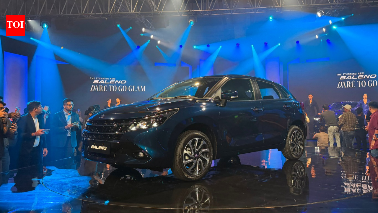 Front profile of the new Maruti Suzuki Baleno facelift with LED DRLs