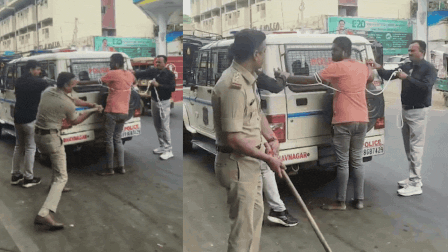 Watch: Gujarat cops beat murder accused during crime reconstruction ‘to set an example’