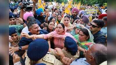 Corruption allegations against CM’s wife: Istri Akali Dal protests, seeks Mann’s resignation