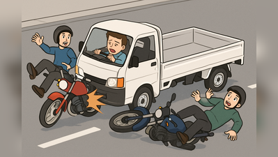 Three injured as mini-truck hits two bikes in Alandi